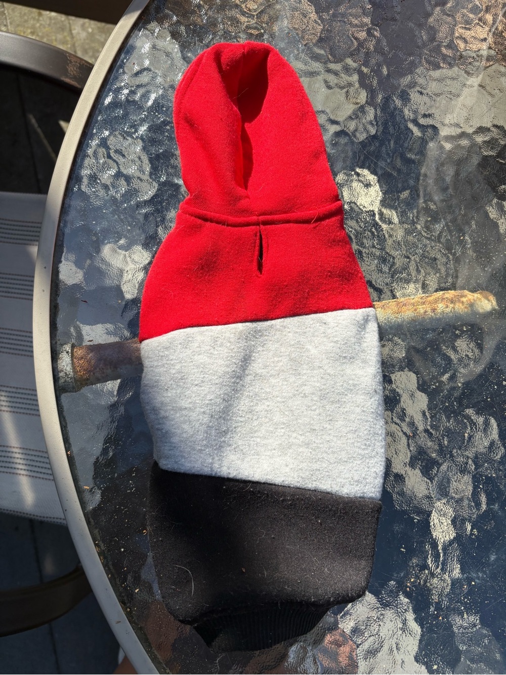 Red, Gray & Black Colorblock Dog Hoodie